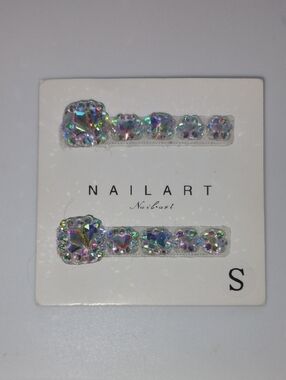 NAILA Iridescent Crystal Press-On Nails - Holographic Sparkle